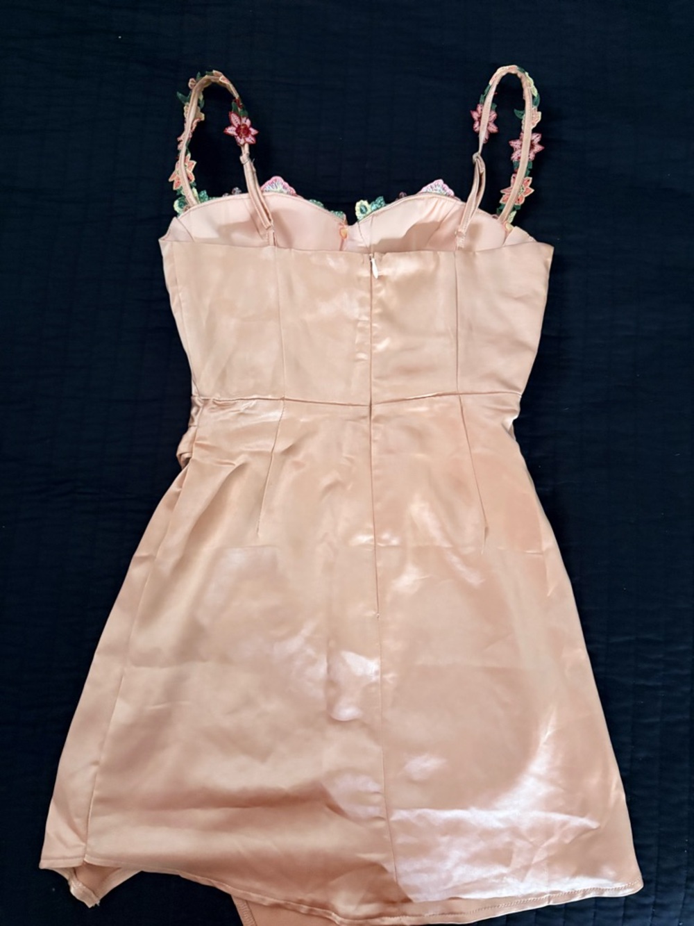 Women's Pink Floral-Trim Mini Dress - Picture 2 of 3